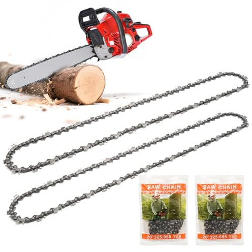 MospdyGear 2 Pack Chainsaw Chain Replacement for ParkerBrand 62cc 20 Petrol Chainsaw, 0.325 Pitch, 0.058 Gauge, 76 Drive Links