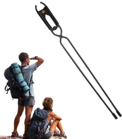 Pinze da fuoco per caminetto, strumenti per per esterni | Grabber di giornali in metallo - Tipti di giornali pesanti, strumenti portatili per caminetto da campeggio per uso interno ed esterno