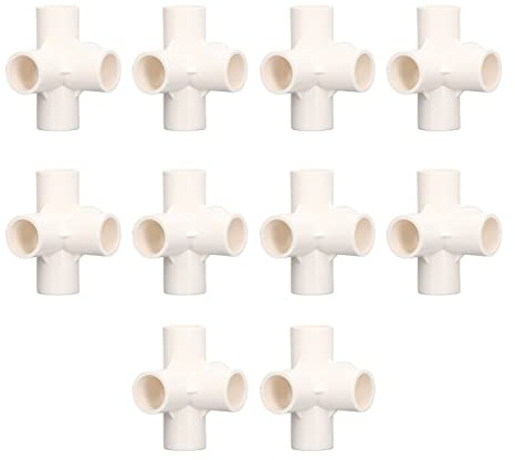 Saluaqui Ajuste de Tubería de PVC Conector de ángulo Recto de 5 Vías Codo de 20 Mm de Diámetro para Muebles y Proyectos de Bricolaje (WHITE)