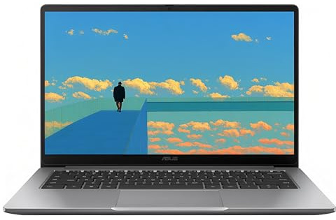 ASUS CX14 Chromebook Laptop, 35.6 cm FHD (1920 x 1080) IPS LED, Intel Celeron N4500, memoria de 4 GB, eMMC de 64 GB, gris niebla, Chrome OS, HDMI, alfombrilla de mouse TWE