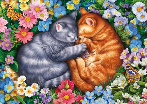 Schmidt 58875 Schlafende Samtpfoten, 1000 Teile Puzzle