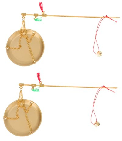 ROMISBABA 2 Stück Tragbare Chinesische Küchenwaage aus Kupfer Medizinische Skala mit 100g Kapazität Vintage Design für Küchen und Kräutervorbereitung