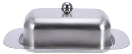 LABRIMP Mantequera de Acero Inoxidable con Tapa y Base Antideslizante Recipiente para Mantequilla Fresco y Fácil de Manejar Cocina