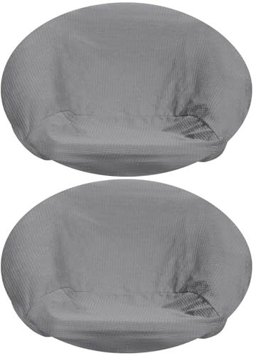BAODBF 2 piezas Saucer Silla Cubierta Desmontable Redonda Silla de Luna Protector Alto Elástico Papasán Cubierta de Almohada Lavable a Máquina (gris oscuro)