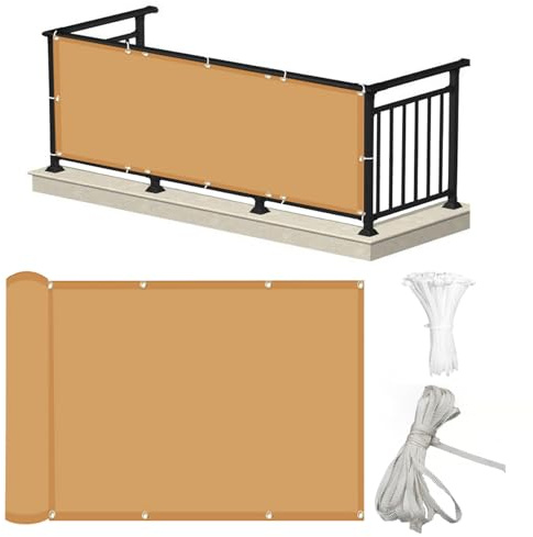 Peakjune Brise Vue Balcon Exterieur,Brise-Vue de Jardin Coupe-Vent et résistant aux UV,Écrans de confidentialité de Balcon Appartement,Imperméable,Étanche à l'eau,pour Jardin Extérieur