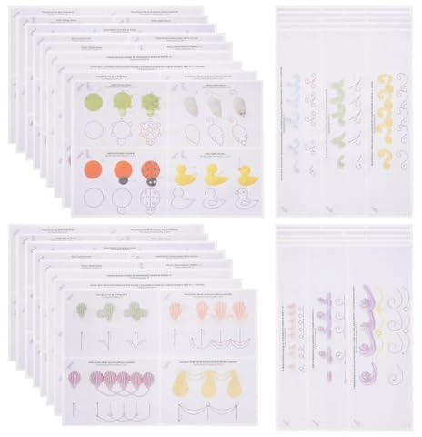 JECOMPRIS 12 Sheets Piping Practice Drawings for Cake and Cookie Decorating, Reusable Paper Stencils with 1 Protective Film, Portable and Easy to Use for Home Baking