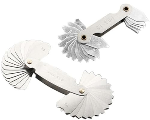 ARTSEWPLY Set da 2 Misuratori di Raggio in Acciaio Inossidabile Strumento di Misura Convesso e Concavo Portatile Calibro di Raccordo per Ingegneri e Meccanici Precisione Alta per Uso