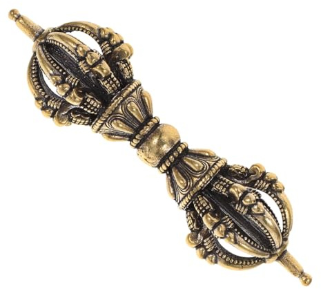 Garneck Antike Kleiner Messing Vajra Stößel Skulptur Buddhistische Schutzfigur Handgefertigte Messing Dekoration für Wohnzimmer und Büro