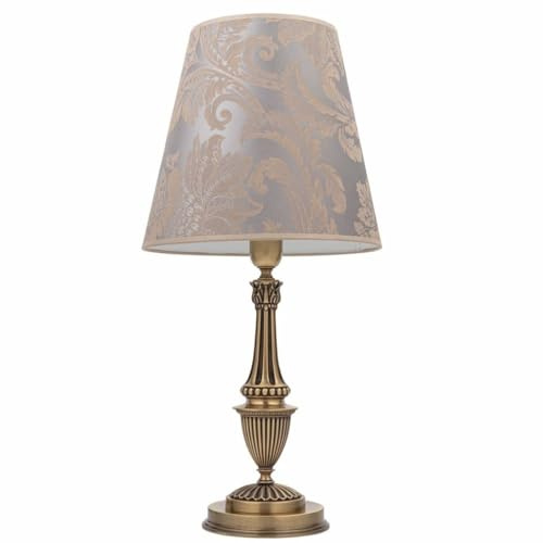Casa Padrino Lampada da tavolo barocco in ottone con patina/argento/marrone H. 64 cm
