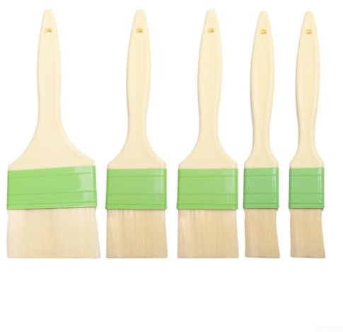 Lot de 5 pinceaux à pâtisserie pour la cuisson et le grill, brosses de cuisine en poils de nylon avec poignée antidérapante en polypropylène, 22 cm, pour outils de barbecue, huile, lavage des œufs