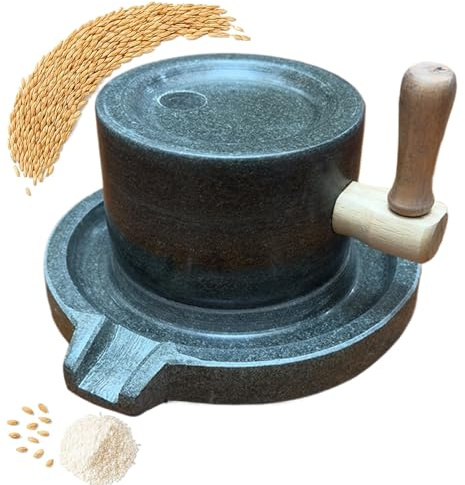 Mulino per smerigliatrice a pietra - Processore manuale per cereali da 6 pollici, strumento per frantumazione di rocce naturali, mulino a mano durevole | Attrezzatura semplice per la macinazione della