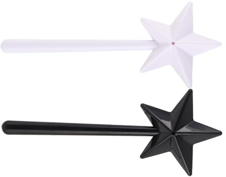 Saliera a forma di bacchetta Dispenser di sale a forma di stella carino Forniture da bianche e nere in plastica 2 pezzi per l'arredamento del tavolo da pranzo di casa