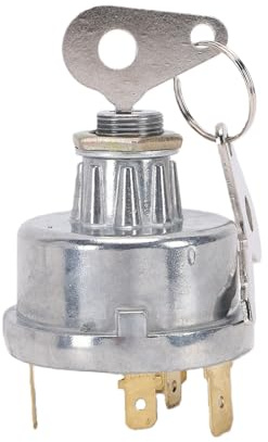 Generic Interruttore di Avviamento con 2 Chiavi, Interruttore di Accensione a Chiave in Metallo a 6 Pin 35A On Off, Ricambio per Trattore Case IH 385 395 3210 454 485 495