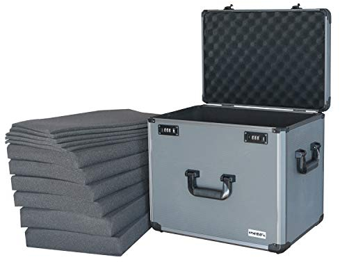 HMF 14422-02 Alu Fotokoffer, Miniaturenkoffer mit Rasterschaumstoff | 46 x 33 x 41 cm