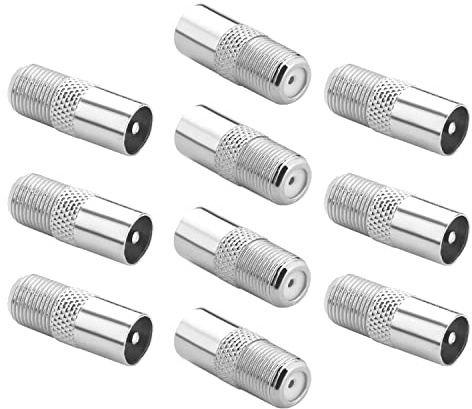 Othmro 10Pcs TV Adattatore PAL maschio a F femmina RF coassiale connettore RF adattatore RF per antenna