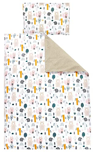 TupTam Juego de Ropa de Cama para Niños, de 2 Piezas., Bosque Animales, 120x90 cm
