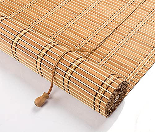 Natürliche Bambus-Rollo Raffrollo,Sichtschutz Rollo für Fenster und Türen,Lichtdurchlässig,Blickdicht Bambus Rollo,Lichtfilter Bambusrollo,Seitenzugrollo Vorhang,Anpassbar (45x60cm/18x24in)