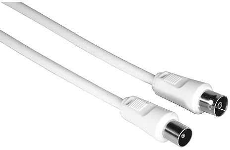 Hama Antennen-Kabel, Koax-Stecker - Koax-Kupplung, 10 m, 75 dB, Weiß