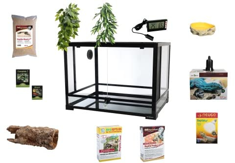 Komplettset: Für Landschildkröten Terrarium mit Holz-Terrarium