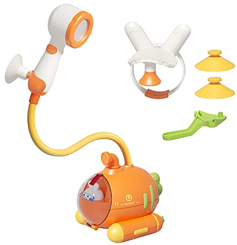 LICHENGTAI Baby Badespielzeug U-Boote Sprinkler elektrisch Verstellbarer Duschkopf Wasserstrahl Badewannen Spielzeug Badewanne Wasserpumpe Badezeit Essentials für Kleinkinder Säuglinge Kinder