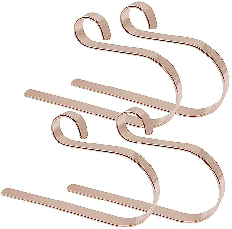 WYAN 4 Pzs estante para calcetines navideños,para Navidad(Oro) | Metal, discreto y práctico, no requiere adhesivos, resistente a las roturas, duradero y disponible en grandes cantidades