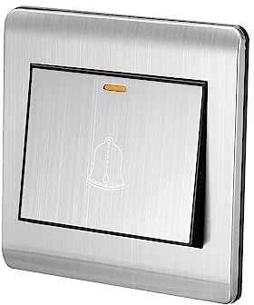 QUARKZMAN Timbre Pulsador Botón Interruptor Pared Montado Restablecible Liberar Botón Pulsar para Salir AC 250V 16A Inoxidable Acero para Acceso Control, [86mmx86mm]