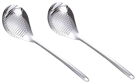 UPKOCH 1 Pc Passoire En Acier Inoxydable Louche Filtre De Cuisson Cuillère à Tamis Louche Passoire Alimentaire Fil De Cuisine Écumoire à Nouilles Cuillère Fendue Passoire Filet Polyvalent