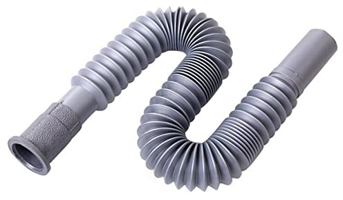 Abcsweet Scarichi Flessibile Per Bagno Lavabo Tubo Di Scarico Universale Per Lavabo Doccia Sifone Collegamento Per Cucina Estensione Tubo Di Scarico Flessibile PVC Grigio 1 Unità