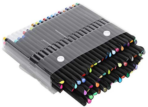 Hook Line Pen Set Acrylic Water Based 0.4Mm Painting Color Fiber Tools 60Pcs Handbook Supplies Watercolor Painting DIY Hand Account Line Pen MKL Fiber Pen Needle Tube Pen Pens