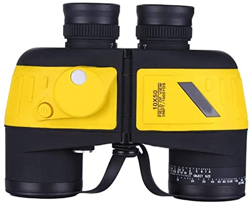 UsmAsk Teleskop 10x50 Fernglas mit Entfernungsmesser, h Power HD BAK4 Prisma FMC Objektiv beschlagfrei Fernglas kompakt mit Nachtsicht Stickstoff wasserdichtes Fernglas (Gelb)