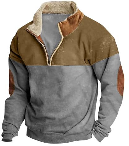 KONG JIMFAN Strohhut Ruffy Enge Tshirts Herren Pullover Herren Fuer Jagd Sweatshirt Für Männer Weißer Oversize Sweater Rüschen Tunika Herren Pullover Mit Rollkragen Pullover Mit Streifen(Gray,L)