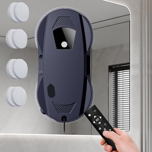 XARONF Nuovo Robot lavavetri con Serbatoio dell'Acqua da 30 ml, Corpo Ultrasottile da 75 mm e Forte aspirazione da 5600 Pa, for Piastrelle a Specchio in Vetro for finestre