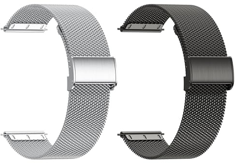 ZOSKVEE Bracelets de Montre 22mm pour Montre Connectée P95, 2PCS Remplacement Bracelet (Milan ou Silicone), 6 Couleurs au Choix