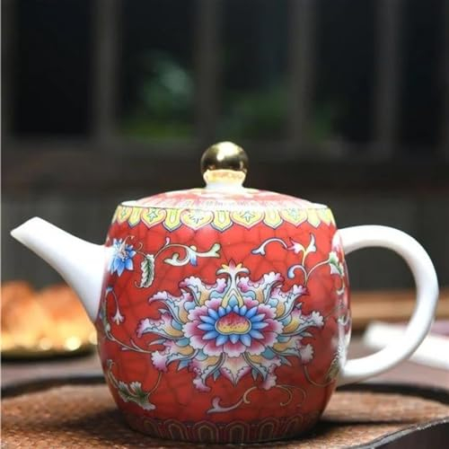 Set Teiera E Tazza Di Natale Teiera In Ceramica Orientale Cinese Set Per Cerimonia Del Tè Pittura Smaltata Teiera In Porcellana Bollitore Riscaldato Set Da Tè(F)