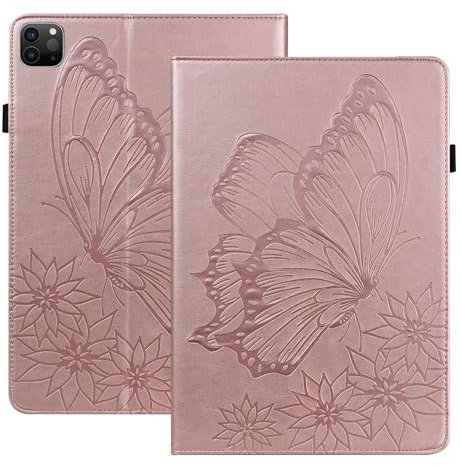 nincyee Klapphülle für iPad Pro 13 Zoll 2024, klassisches Retro-Design, großes Schmetterlingsmuster, PU-Leder, Buchhülle mit Kartenschlitzen