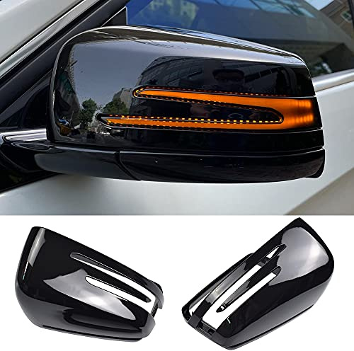 1 Paar Auto Spiegelkappen für Benz W204 W176 W246 W212 W221 C117 X204 X156 | Links Rechts Rückspiegel Gehäuse (Schwarz)