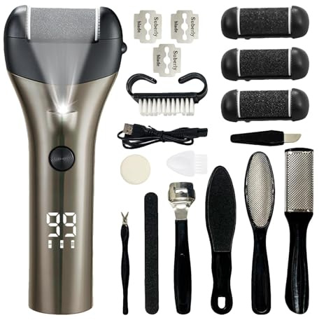 Removedor de callos eléctrico,eléctrica para pies, Amoladora de pies, Kit de pedicura impermeable, cuidado profesional de los pies, electrónica para pies, herramientas de pedicura recargables
