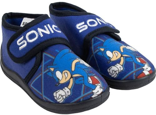 CERDÁ LIFE'S LITTLE MOMENTS | Zapatillas de Casa Media Bota Sonic – Cómodas y Antideslizantes – Diseño Divertido y Rápido para Fans del Erizo Azul