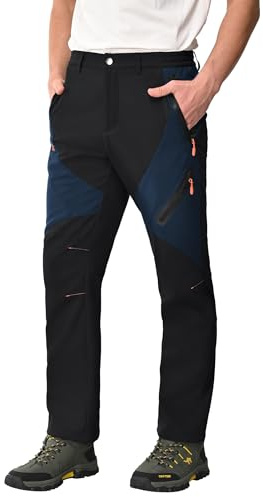 Zoofly Pantalon Trekking Hombre Invierno De Nieve Impermeables Softshell Pantalon Trekking Hombre Invierno Calentar Escalada Senderismo Esquiar Aire Libre