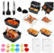Yuning Accessori Per Friggitrice Ad Aria, Kit Accessori per Moulinex EY9018 5,2/3,1L, Cecotec Cecofry DuoSize 9L 5,5/3,5L, 123pcs Accessori Dual Friggitrice ad Aria Griglia per Friggitrice ad Aria