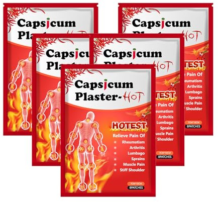 Patch Capsicum,Patch de Soulagement de la Douleur,Patches Thermiques Corporels,Patches Chauffant Anti-douleur pour Dos,Épaules,Nuque 40PC