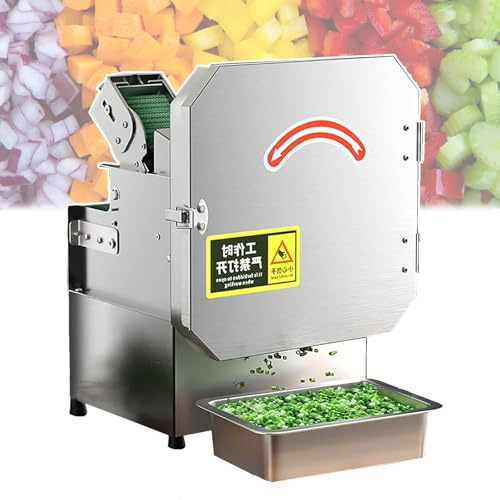 Commercial Vegetable Chopper, Commercial Scallion Cutter & Spring Onion Chopper, 300W Electric Vegetable Chopper with Conveyor Belt, 1.5-35mm Adjustable Thickness for Veggie Tomato Lemon Potato