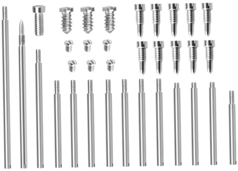 Reparaturwerkzeug für Flöte aus Stahl, 1 Satz mit Zubehör | 14 Whorl Rods, 0, 2cm Schrauben, Kegelschrauben, Zinkenschrauben und Flachkopfschraube