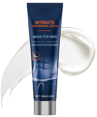 Enthaarungscreme Männer 100g, Haarentfernungscreme Intimbereich für Körper, Hair Removal Cream für Brust, Arme, Beine & Achseln, Sanfte Haarentfernungscreme mit beruhigender Pflege