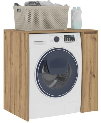 vidaXL Armario para Lavadora Roble Artesanal 87 x 60 x 89 cm, Diseño de baño, distribución Rectangular, Estilo Moderno, Materiales duraderos, almacenaje Amplio para una organización eficiente