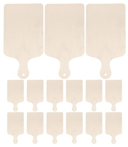 SHINEOFI Mini Tabla de Cortar Rectangular de Madera sin Tratar 30x16 Cm 15 Piezas para Manualidades, Decoración del Hogar, Bandeja de Servir y Tabla de Quesos en Fiestas y Cocina