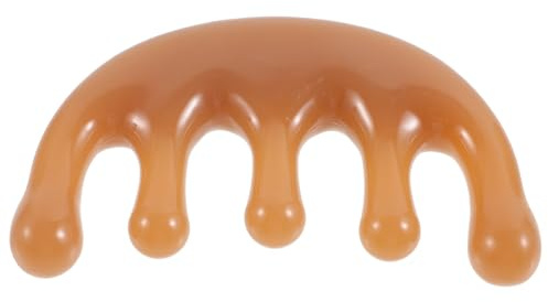 Luxshiny Peine de Masajeador de Cuero Cabelludo Portátil de Resina Diseño Natural y Cinco Dientes para Acupuntura y Relajación del Cabello