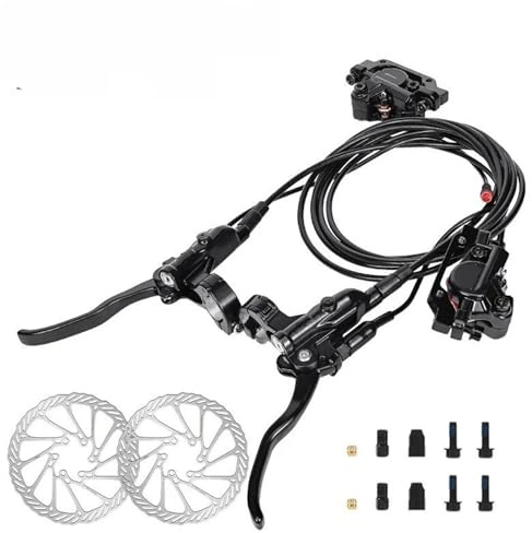 Cykelbromstrumma bakre broms 2 kolv cykelbromsar för cykel hopfällbar cykel skoter med rotor Hydraulisk skivbroms cykel bromsar(Brakes-160 Silver)