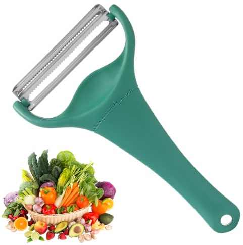 Zuuyye 1 ud Pelador de Verduras Profesional con Cuchilla Doble de Acero Inoxidable Mango ergonómico Pelador multifunción