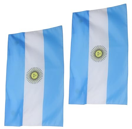 Cabilock 2 Piezas Bandera Argentina Doble Cara Ojales de Latón de Poliéster Resistente al Desvanecimiento y Portátil, Capa Deportiva para Celebraciones y Eventos en Estadio